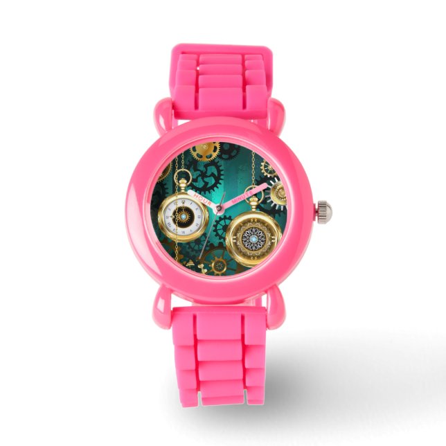 Steampunk Jewelry Watch, wir haben Green Backgroun Armbanduhr (Vorderseite)