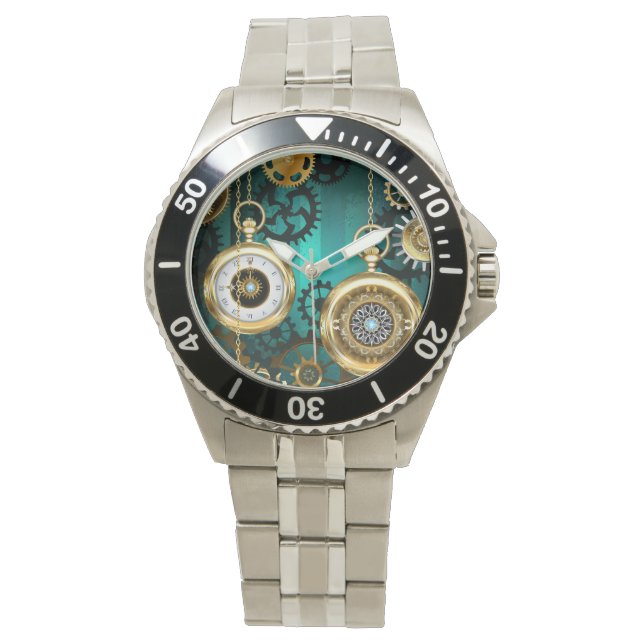 Steampunk Jewelry Watch, wir haben Green Backgroun Armbanduhr (Vorderseite)