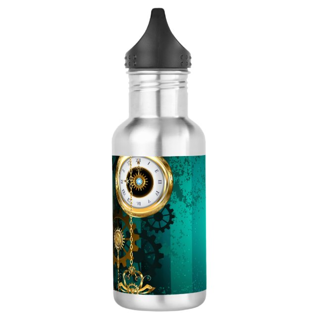 Steampunk Jewelry Watch, wir haben Green Backgroun Edelstahlflasche (Links)