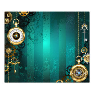 Steampunk Jewelry Watch, wir haben Green Backgroun Fotodruck