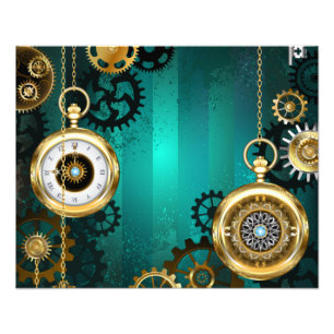Steampunk Jewelry Watch, wir haben Green Backgroun Fotodruck