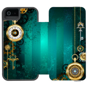 Steampunk Jewelry Watch, wir haben Green Backgroun Incipio Watson™ iPhone 5 Geldbörsen Hülle