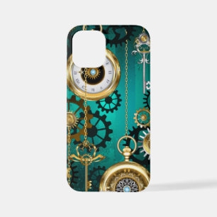 Steampunk Jewelry Watch, wir haben Green Backgroun iPhone 12 Mini Hülle