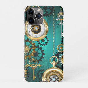 Steampunk Jewelry Watch, wir haben Green Backgroun iPhone 11Pro Hülle