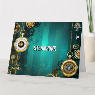 Steampunk Jewelry Watch, wir haben Green Backgroun Karte