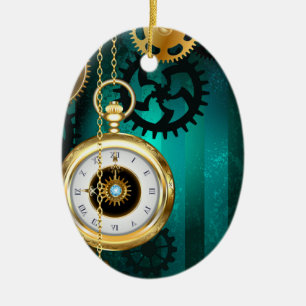 Steampunk Jewelry Watch, wir haben Green Backgroun Keramik Ornament