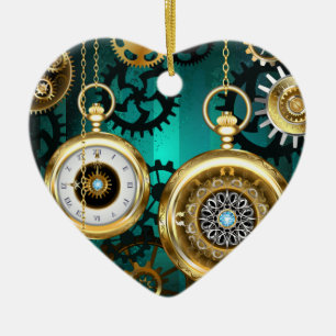 Steampunk Jewelry Watch, wir haben Green Backgroun Keramik Ornament