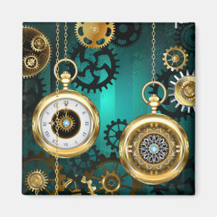 Steampunk Jewelry Watch, wir haben Green Backgroun Magnet