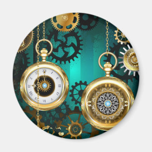 Steampunk Jewelry Watch, wir haben Green Backgroun Magnet