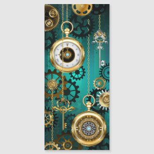 Steampunk Jewelry Watch, wir haben Green Backgroun Magneteinladung