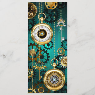 Steampunk Jewelry Watch, wir haben Green Backgroun Menükarte