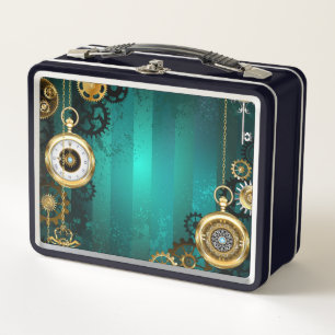 Steampunk Jewelry Watch, wir haben Green Backgroun Metall Brotdose