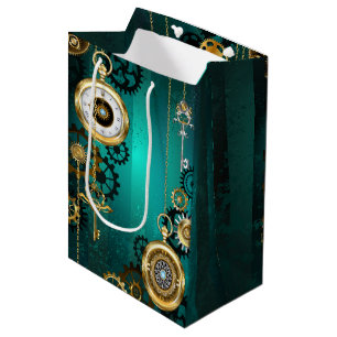 Steampunk Jewelry Watch, wir haben Green Backgroun Mittlere Geschenktüte