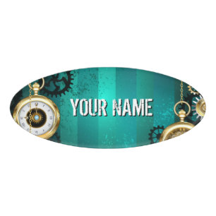 Steampunk Jewelry Watch, wir haben Green Backgroun Namenschild