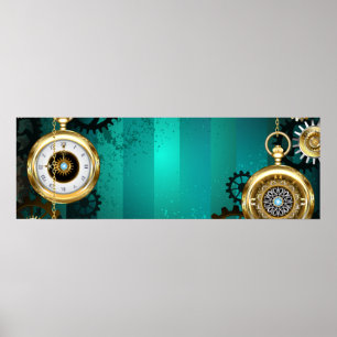 Steampunk Jewelry Watch, wir haben Green Backgroun Poster
