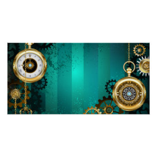 Steampunk Jewelry Watch, wir haben Green Backgroun Poster