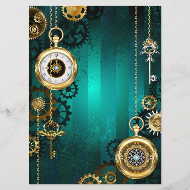 Steampunk Jewelry Watch, wir haben Green Backgroun Programm (Vorderseite)