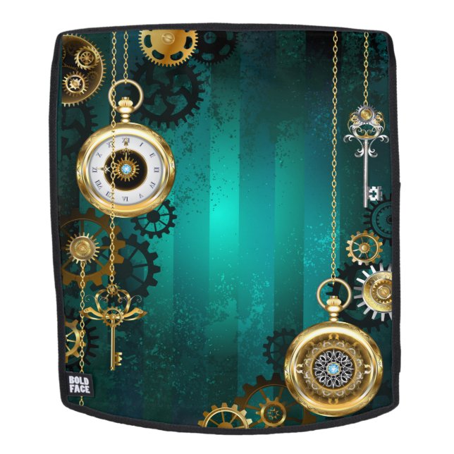 Steampunk Jewelry Watch, wir haben Green Backgroun Rucksack (Abnehmbare Front)