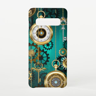 Steampunk Jewelry Watch, wir haben Green Backgroun Samsung Galaxy S10 Hülle