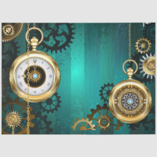 Steampunk Jewelry Watch, wir haben Green Backgroun Seidenpapier