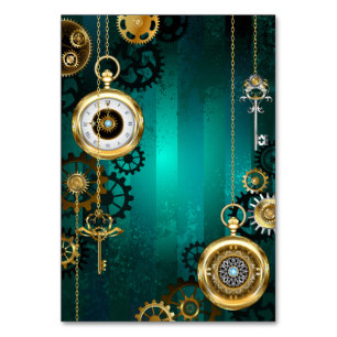 Steampunk Jewelry Watch, wir haben Green Backgroun Tischnummer