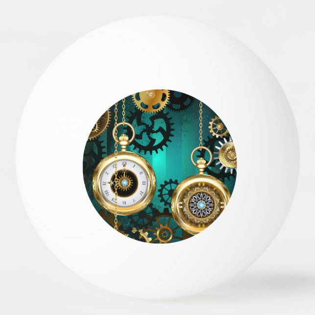 Steampunk Jewelry Watch, wir haben Green Backgroun Tischtennisball (Vorderseite)