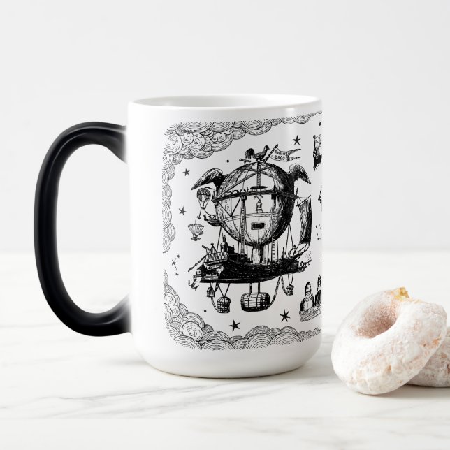 Steampunk Journey Mug Verwandlungstasse (Mit Donut)