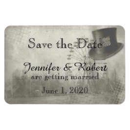 Steampunk Karneval Top Hat Hochzeit speichern das Magnet