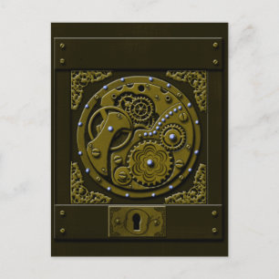 Steampunk Kasten Postkarte