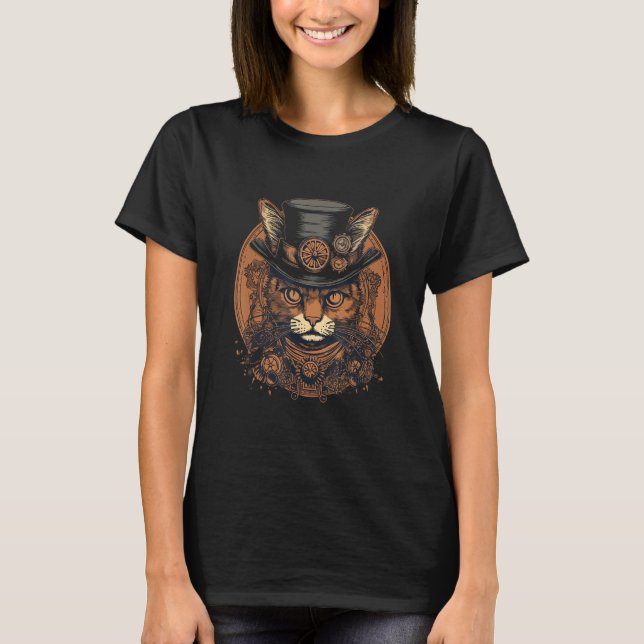 Steampunk Kat Kitten Steam Punk Cat 7 T-Shirt (Vorderseite)