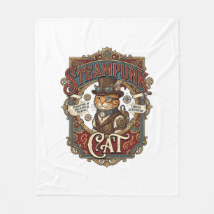 Steampunk-Katze Katze Steampunk Vintage Fleecedecke
