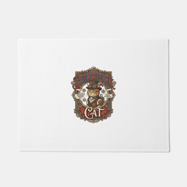 Steampunk-Katze Katze Steampunk Vintage Fußmatte (Vorderseite)