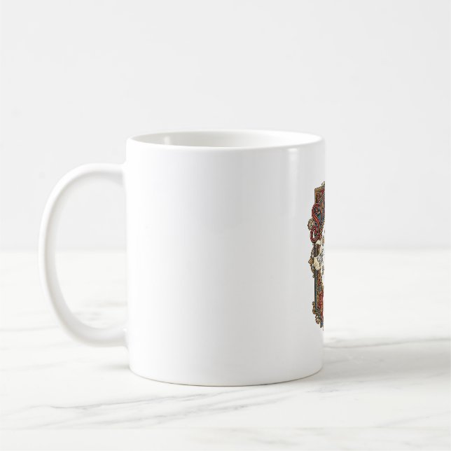 Steampunk-Katze Katze Steampunk Vintage Kaffeetasse (Links)
