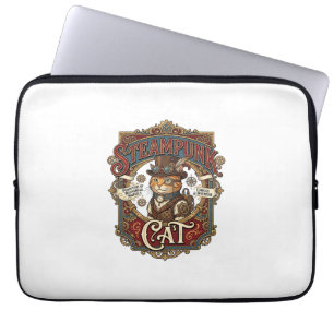 Steampunk-Katze Katze Steampunk Vintage Laptopschutzhülle