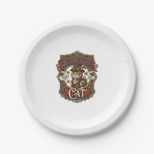 Steampunk-Katze Katze Steampunk Vintage Pappteller