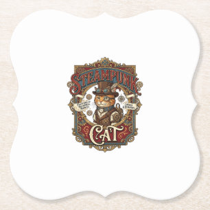 Steampunk-Katze Katze Steampunk Vintage Untersetzer