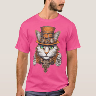 Steampunk-Katze mit Hat Graphic Design Cat Lover A T-Shirt