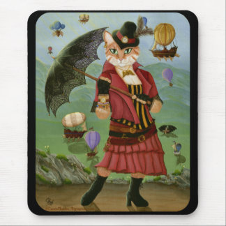 Steampunk Katzen-viktorianische gotische Fantasie Mousepad