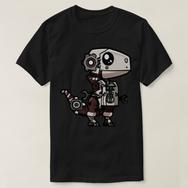 Steampunk Kawaii Dragon Robot T-Shirt (Design vorne)
