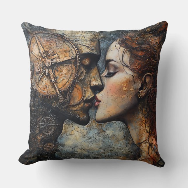 Steampunk Kiss Kissen (Vorderseite)
