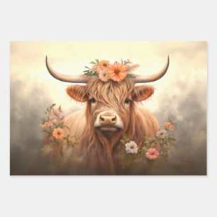 Steampunk Kitten, Fox Royal King, Highland Cow Geschenkpapier Set