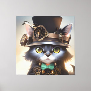 Steampunk Kitten Leinwanddruck