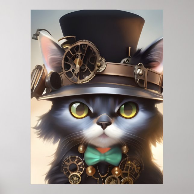 Steampunk Kitten Poster (Vorne)