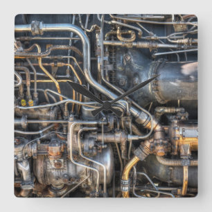 Steampunk Klempnerarbeit-Rohre Quadratische Wanduhr