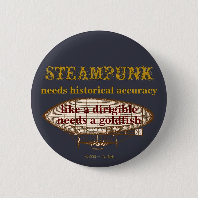 Steampunk Knopf Button (Vorderseite)