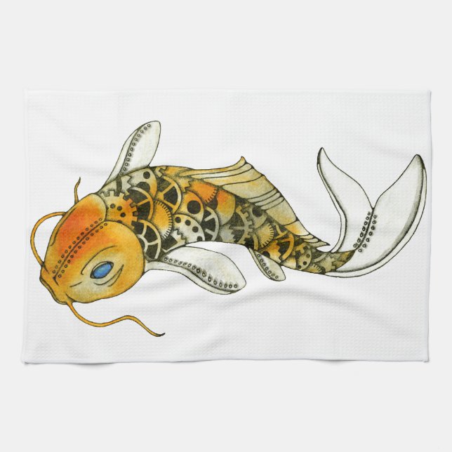 Steampunk Koi Handtuch (Horizontal)
