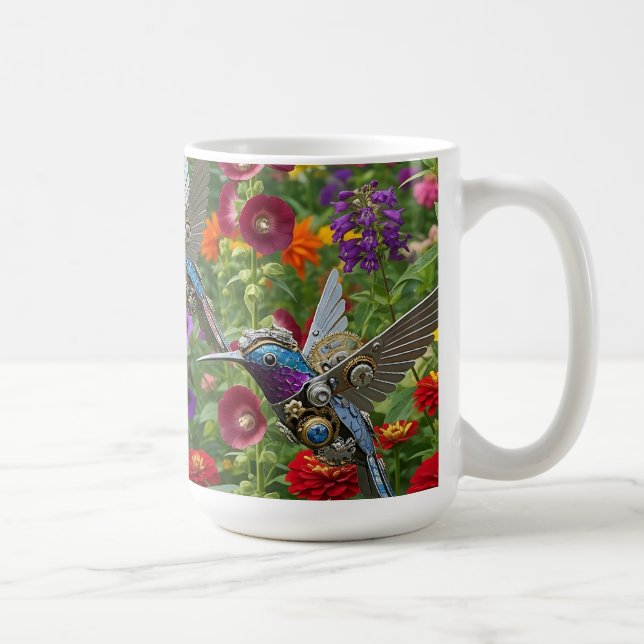 Steampunk Kolibris Kaffeetasse (Rechts)