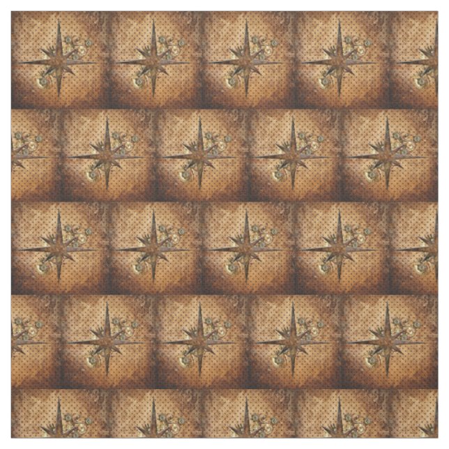 Steampunk-Kompass-Stern-Gewebe Stoff (Muster)