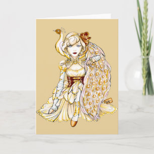 Steampunk Königin und Pfau Notecard Karte