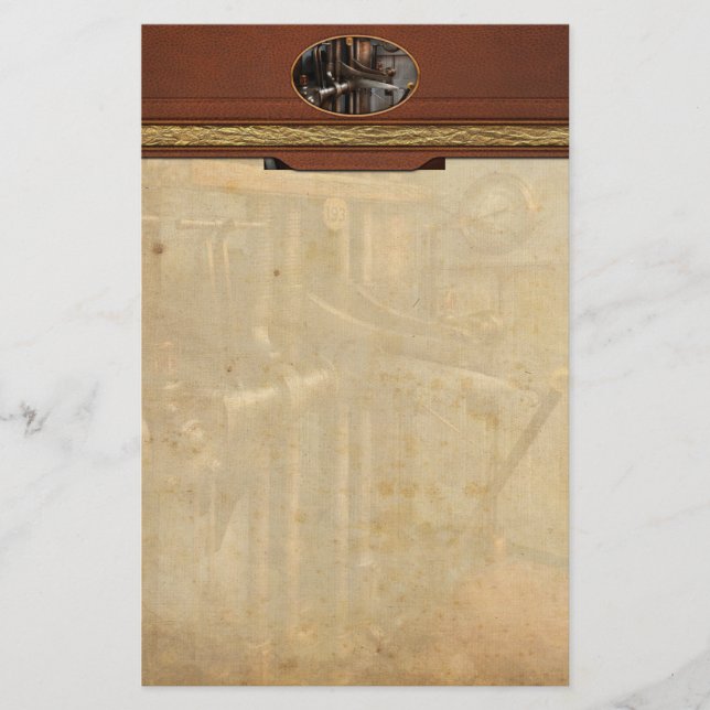 Steampunk - Kontrollen - Der Dampfschiff-Kontrolle Briefpapier (Vorderseite)